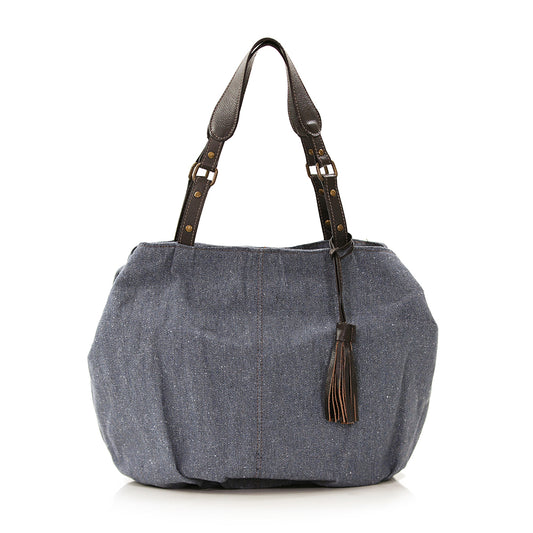 Bolsa HOBO Lona Reciclada Azul